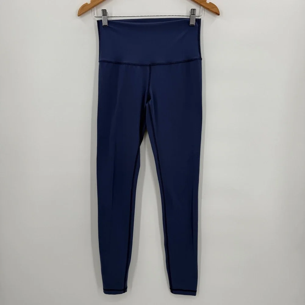 Ivivva by‎ Lululemon Girls Active Leggings Blue Athletic Yoga Pants Size 14